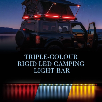 DC12V Tri-colour Led Camping Light Bar IP67 Waterproof Customized length