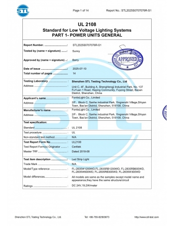 UL 2108 - led strip light